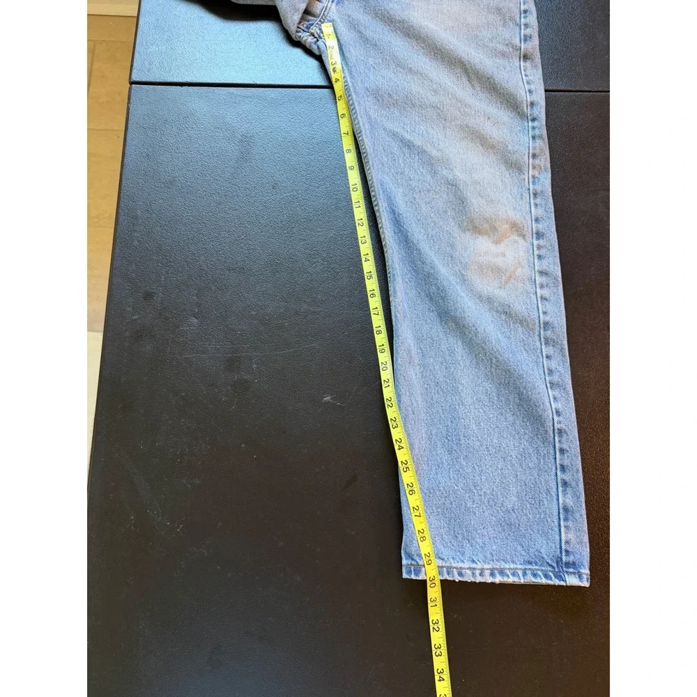 Levis 505 Regular Fit Straight Leg Jeans Light Wash Denim Mens 38x30